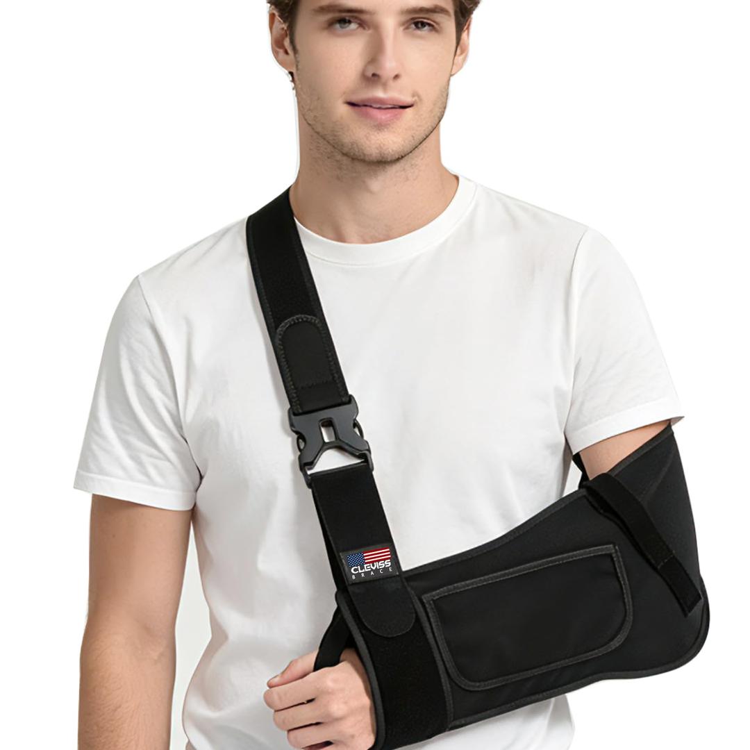 Arm Sling Shoulder Immobilizer, Shoulder Sling for Torn Rotator Cuff, Adjustable Arm Brace for Shoulder Injury, Elbow Injury/Wrist Injury/Surgery, Shoulder Strap For Women or Men (Left Hand)