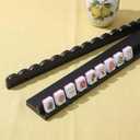 Leinuosen 4 Pcs Wooden Scalloped Mahjong Racks with Pushers, 17.7 x 2.4 x 1 in