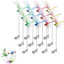 Artificial Dragonfly Pole Clips for Outdoors,Dragonfly Hat Clip,3D Dragonfly Garden Decorative Clips,Horticultural Dragonfly Decoration 12Pcs