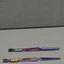 SILPECWEE 2Pcs Nail Pinching Tool C Curve Nail Extension Clips Rainbow Metal Cuticle Pusher Nail Scraper Gel Nail Polish Remover False Nails Shaping Tweezers Multi-Function Manicure Tools