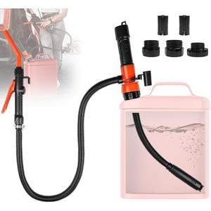 Portable Power Battery Transfer Pump, Fuel Transfer Pump Battery Powered with 3 Adapters, Gas Siphon Pump for Gasoline, Effortless Liquid Transfer Pump for Cars, Motorcycles, Camping（1 Pack）