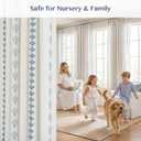 THREE GIRLS Pinch Pleated Navy Blue Floral Block Print Curtains 84 Inches Long, Vintage Farmhouse Linen Blend Drapes for Bedroom Living Room, 2 Panels Set, 40"W x 84"L