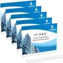 6 Pack Acrylic Sign Holder 11 x 8.5 Horizontal, Double-Sided Clear Sign Holder Plastic Stands for Display, T Shape Acrylic Table Sign Stands for Office Store Restaurants Wedding Party Decoration