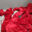 4 Pcs Large Velvet Bows for Christmas Tree 35.5 x 11.8 Inches Rustic Velvet Ribbon Bow Christmas Swag Wreath Staircase Bows Vintage Raw Edges Tree Topper for Indoor Outdoor Decor(Red)