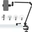 NEEWER 30" Articulating Magic Arm with Super Clamp/Action Cam Mount/Phone Holder, Overhead Camera Desk Mount Mic Boom Stand, Compatible with GoPro iPhone DSLR Webcam Microphone Video Recording, UA056