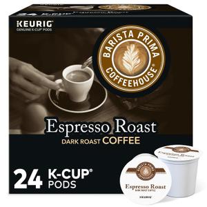 Barista Prima Coffeehouse Espresso Roast Coffee, Keurig Single Serve K-Cup Pods, 96 Count (EXP 01/22/27)