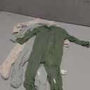 Yoofoss Rayon Made From Bamboo Baby Pajamas 3pcs Newborn Sleepers For Boy Girl Clothes, 0-3 Months Footed Pajamas Zipper Baby Pjs with Mitten, Sage&green&beige