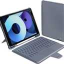 Nillkin iPad 9th Generation (10.2", 2021) Case with Detachable Keyboard, Magic Trackpad, 7-Colors Backlit, Portrait/Landscape Modes, Rugged Keyboard Case with Camera Cover for iPad 8th/7th Gen, Gray