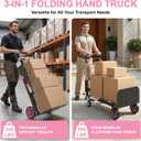 3-in-1 Folding Heavy Duty Hand Truck Dolly Cart Trolley with Wheels (Pink)