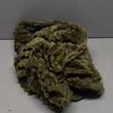 Olive Green Fleece Throw Blanket 50"x60" for Couch Sofa Bed, Super Soft Cozy Plush Microfiber Flannel Blanket with Stripes Design, Lightweight for Adults, Women, Girls