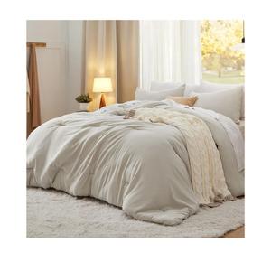 Bedsure Oversized King Comforter Set, Beige Soft Prewashed Bedding for All Seasons, 3 Pieces GentleSoft™ Bed Set, 1 Lightweight Comforter (120"x98") and 2 Pillowcases (20"x36")