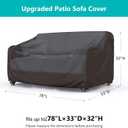 Heavy Duty Patio Sofa Cover, Waterproof 3-Seater Outdoor Couch Cover Patio Furniture Covers for Outdoor Furniture Loveseat Couch, 78" L33" D32" H, Black