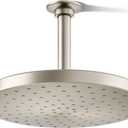 KOHLER 76465-G-BN Awaken 10 Inch Single-Function Rain Shower Head, 10" Fixed Round Rainfall Showerhead, 1.75 GPM, Vibrant Brushed Nickel (1.75 GPM, Vibrant Brushed Nickel)