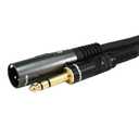 Monoprice XLR Male to 1/4-Inch TRS Male Cable - Gold Plated, High Fidelity and Eliminate Noise in the Recording Studio and On Stage, 16AWG, 6 Feet, Black, 6Ft