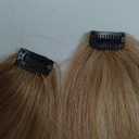 REECHO Clip in Hair Volumizer, Short Thick Clip in Hairpieces Adding Extra Hair Volume Extensions for Women with Thin Fine (Light Brown with Blonde Highlights, 8 Inch(Pack of 2))