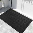 Yimobra Extra Large Door Mat 60x36, All-Season Waterproof Outdoor Mats for Front Door Entrance with Drainage Holes, Heavy Duty Non-Slip Doormat for Garage Patio Entryway Indoor, Black