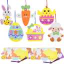 Fennoral 24 Pack Easter Craft Kit for Kids Make You Own Easter Foam Stickers Ornament DIY Easter Arts and Crafts for Easter Art Project Easter Party Decoration