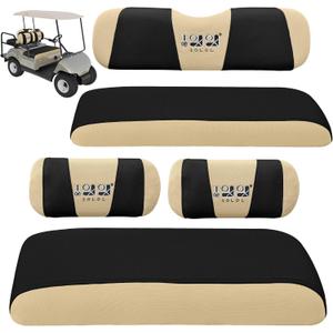 10L0L Golf Cart Front & Rear Seat Covers Full Set for Yamaha G2 G8 G9 G11 G14 G16 G19 G20 G21 G22 & Club Car DS Pre-2000, Tomberlin Emerge E2, E-Z-GO Marathon, Fits 4 Passenger Seat Golf Cart