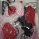 Lilosy Sexy Stocking Rhinestones Heart Garter Underwire Floral Mesh lace Sheer Babydoll Lingerie Teddy Bodysuit Skirt Set (Lover Fleece Red) XL