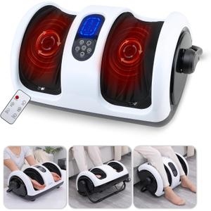 CCHYF Foot Massager with Heat,Shiatsu Foot Massager for Plantar Fasciitis,Pain Relief and Heat Therapy-Massage Leg/Calf/Ankle with Deep Kneading,Gift for Family and Friends(White) (20.86*12.99*9.44 in)