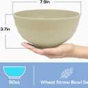 Numkey 60 oz [Set Of 6] Large Cereal Bowls Wheat Straw Bowls Salad bowls Soup bowls Unbreakable Oversized bowl Dishwasher & Microwave safe BPA free Cereal bowls for kitchen (Beige)