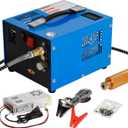 PCP Air Compressor 4500Psi/30Mpa Water/Oil Free PCP Air Pump Rifle,12V Automotive DC 110V AC PCP Airgun Compressor With Power Converter,Built-in Fan,Suitable for Paintball (Blue)