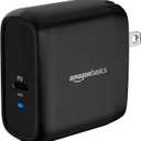 Basics 65W OnePort GaN USBC Wall Charger with Power Delivery PD 3.0, Foldable Plug, Portable, Fast Charging for Laptops, Tablets & Phones, Black