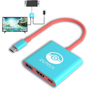 Switch TV Dock for Nintendo Switch, Docking Station Support Switch TV Mode, Portable Nintendo Switch Tv HDMI Adapter Output 4K/1080P Compatible with Steam Deck, USB Type C to HDMI Adapter