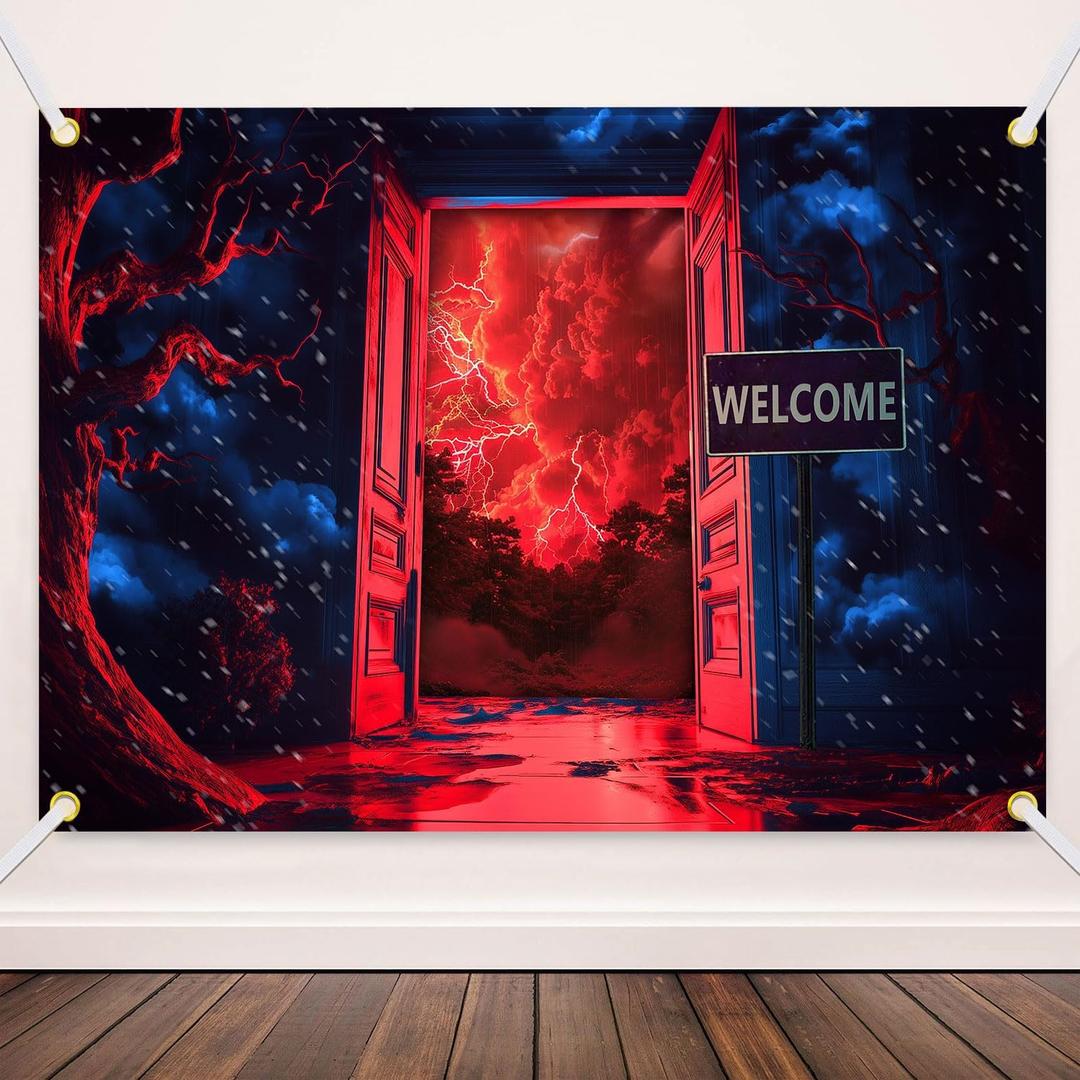 6x4ft Horror Forest Background Welcome to The Other Side Backdrops Backdrop Reversing World Gate Backdrop Kids Birthday Party Decorations Studio Photo Props TAYHBDJ054