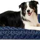 Dog Bed Mat, Dual-Sided Dog Crate Bed Mat - Ultra Soft & Machine Washable Kennel Pad for Large Dogs, All-Season Comfort Pet Bed for Crates, Travel, and Home, Dark Blue 35 x 23 Inch