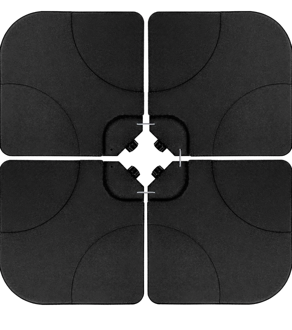 Simple Deluxe 4Pieces HeavyDuty Base Cantilever Offset Patio Umbrella Stand 1, New Black