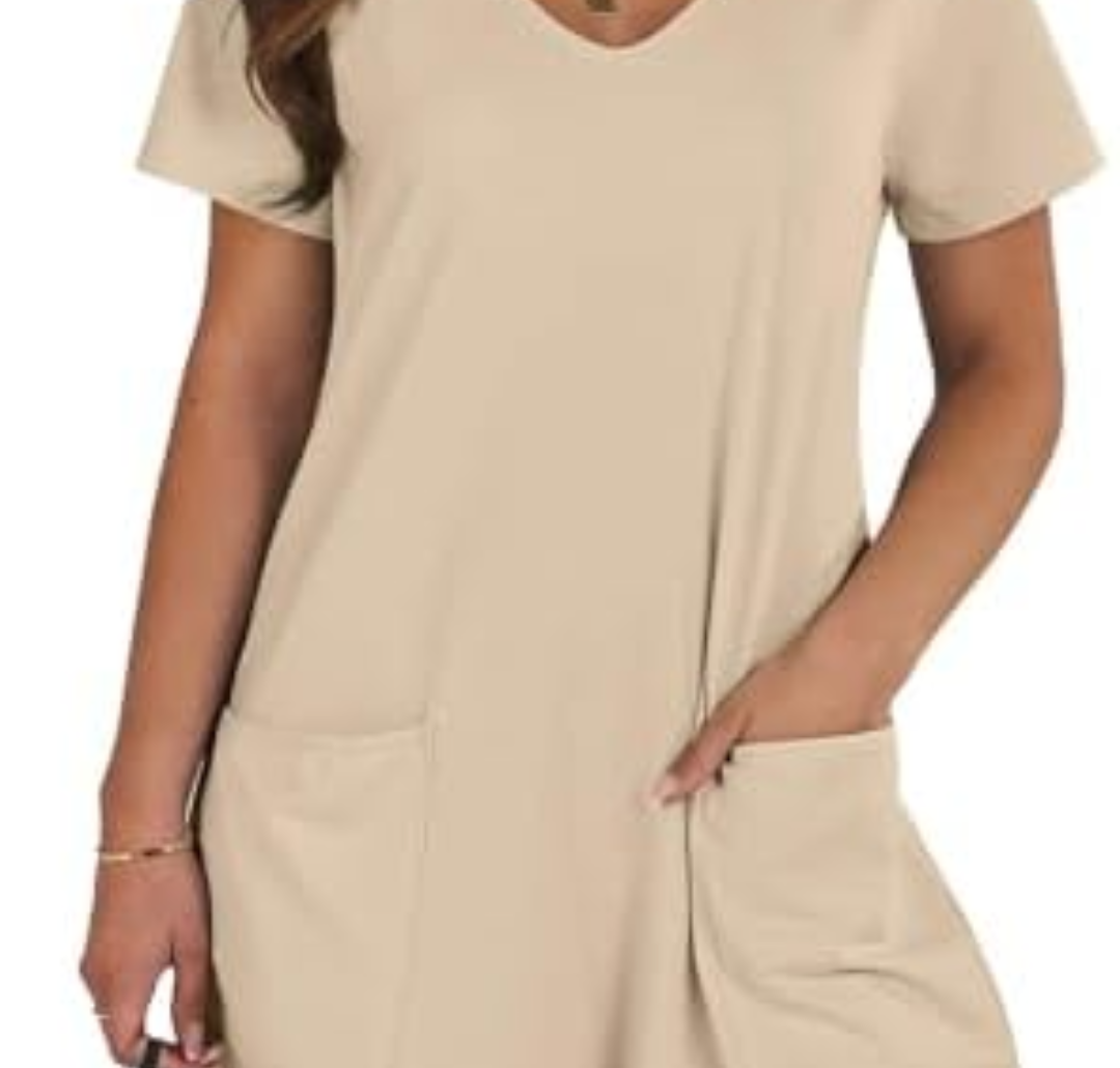 ioiohahaun Women's Summer Casual Rompers Short Sleeve V Neck Loose Fit Jumpsuit 2025 Trendy One Piece Jumps With Pockets Large