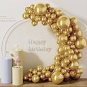 Pack Of 2 DECOCKRAT Metallic Gold Latex Balloons Kit - 110PCS Party Balloons, 12'' Helium Balloon Set with Ribbon, Perfect for DIY, Birthday, Baby Shower, Wedding, Anniversary & Holiday Decoration