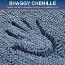 Smiry Luxury Chenille Bathroom Rugs 24x16, Extra Soft and Absorbent Shaggy Bath Mat, Machine Washable, Non-Slip Plush Carpet Runner for Tub, Shower, and Floor, Home Decor Accessories, Grayish Blue
