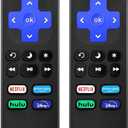 (Pack of 2) Replaced Remote Control for Roku TV, Compatible with TCL Hisense Sharp Onn Insignia Roku TV ect, with Netfl, Disney+, Hulu, Prime Video ButtonsNot for Roku Stick and Box