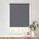LazBlinds No Tools No Drill Cordless Roller Shades, 100% Blackout Roller Blinds for Windows, Thermal Insulated UV Protection Waterproof Roll Up Window Blinds and Shades, 25'' W x 72'' H, Grey