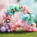 Pink Purple Mint Green Balloon Arch Kit Double Stuffed Pastel Balloons with Gold Butterflies for Baby Shower, Girl Birthday, Butterfly Theme, Baby in Bloom, Spring or Garden Party Decor