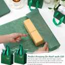 Zhanmai 100 Pcs 4.7 x 2.4 x 3.9 Inch Mini Gift Bags Bulk with Tissue Paper Small Kraft Paper Bag with Handle Gift Tag for Birthday Party, Wedding, Graduation, Mother's Day, Father's Day(Dark Green)