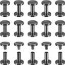 uxcell 30Pack Brass Chicago Screws, 10x10mm Flat Head Screw Back Binding Post Nail Stud Rivets for DIY Leather Craft Belt Strap, Black