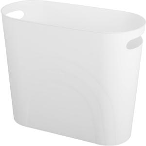 Small Trash Can Garbage Can Container Bin with Handles 3 Gallons Plastic Wastebasket for Bathrooom, Bedroom, Office, Kitchen, Laundry Room, Dorm Room - White (1 Pack)