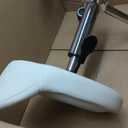 Swivel Rolling Stool with Wheels Height Adjustable Stool Chair Drafting Chair with Backrest Stable Base Foot White