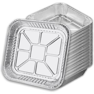 35-Pack Extra Thick Heavy Duty 8x8 Aluminum Foil Pans Disposable Square Baking Pans & Trays for Oven, Meal Prep, Grilling, Roasting