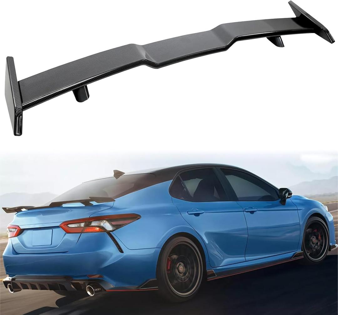 Carbon Fiber Rear Spoiler Wing Compatible with Toyota Camry 8th Gen 2018-2024, Duckbill Rear Car Trunk Lid Cover Compatible with Honda Accord 10th Gen 2018-2024