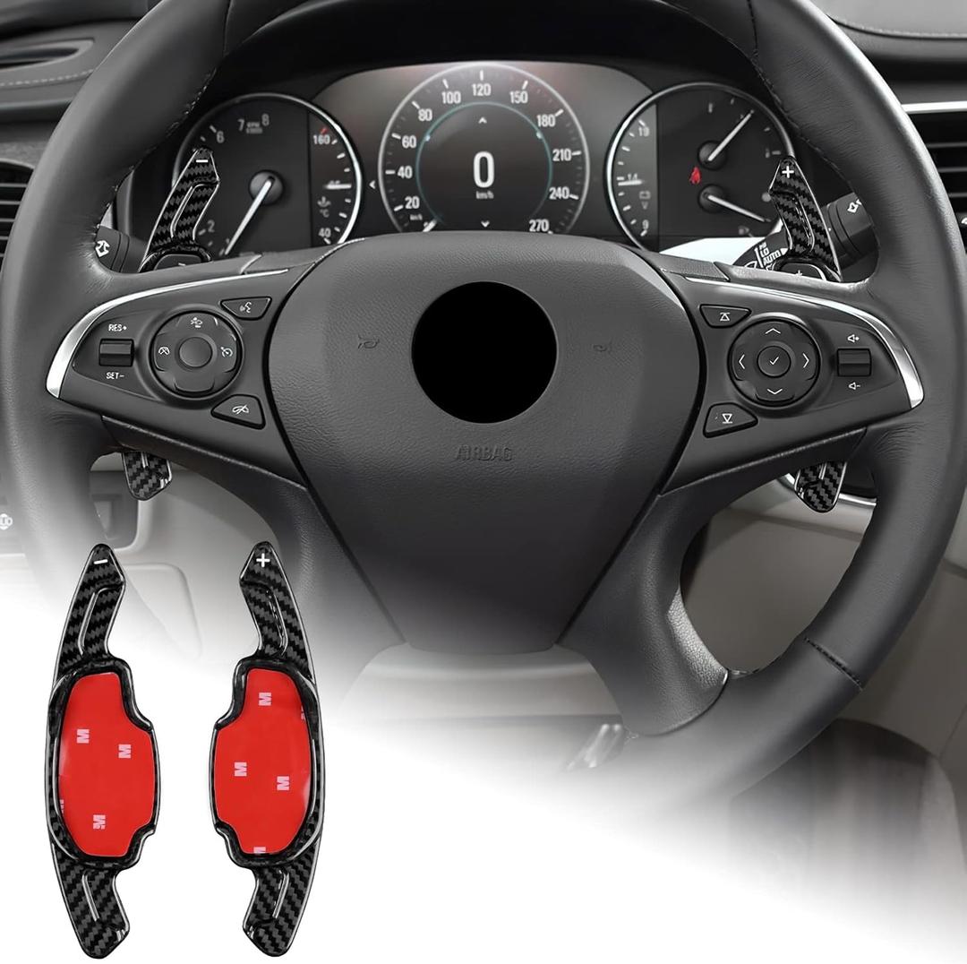 AIRSPEED Carbon Fiber Steering Wheel Paddle Shifter Extensions Cover Accessories for Camaro 2012 2013 2014 2015 (Black) AIRSPEED Carbon Fiber Steering Wheel Paddle Shifter Extensions Cover Accessories for Camaro 2012 2013 2014 2015 (Black)