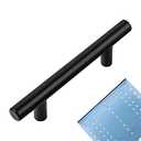 Ravinte 10 Pack | 5'' Cabinet Pulls Matte Black Stainless Steel Kitchen Drawer Pulls Cabinet Handles 5”Length, 3” Hole Center with Mounting Template