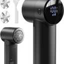 Electric Lint Remover and Fabric Shaver, Rechargeable Clothes Shaver for Sweater Furniture Couch, 3-Speed Pill Remover Defuzzer to Remove Fuzz Pilling from Blanket Jacket (Black)