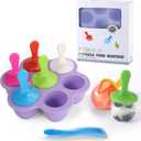 Silicone Popsicle Molds, Ice Pop Molds, Storage Container for Homemade Food, Kids Ice Cream DIY Pop Molds - BPA Free (Purple)