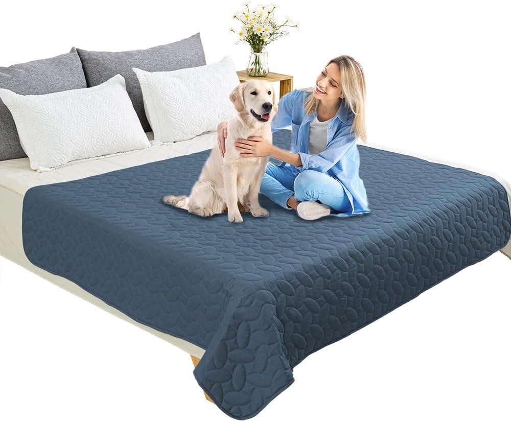 Ameritex Pet Bed Cover Dog Bed Blanket for Sofa and Furniture Waterproof New Pattern Design (82x120 Inch (Pack of 1), Navyblue)