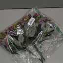 Duovlo 7 Branch 21 Mini Rose Heads Artificial Flowers Bouquet Wedding Home Office Decor,Pack of 4 (Purple)