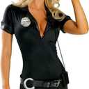 Women Police Costume Halloween Sexy Adult Cop Uniform for Women (Small)